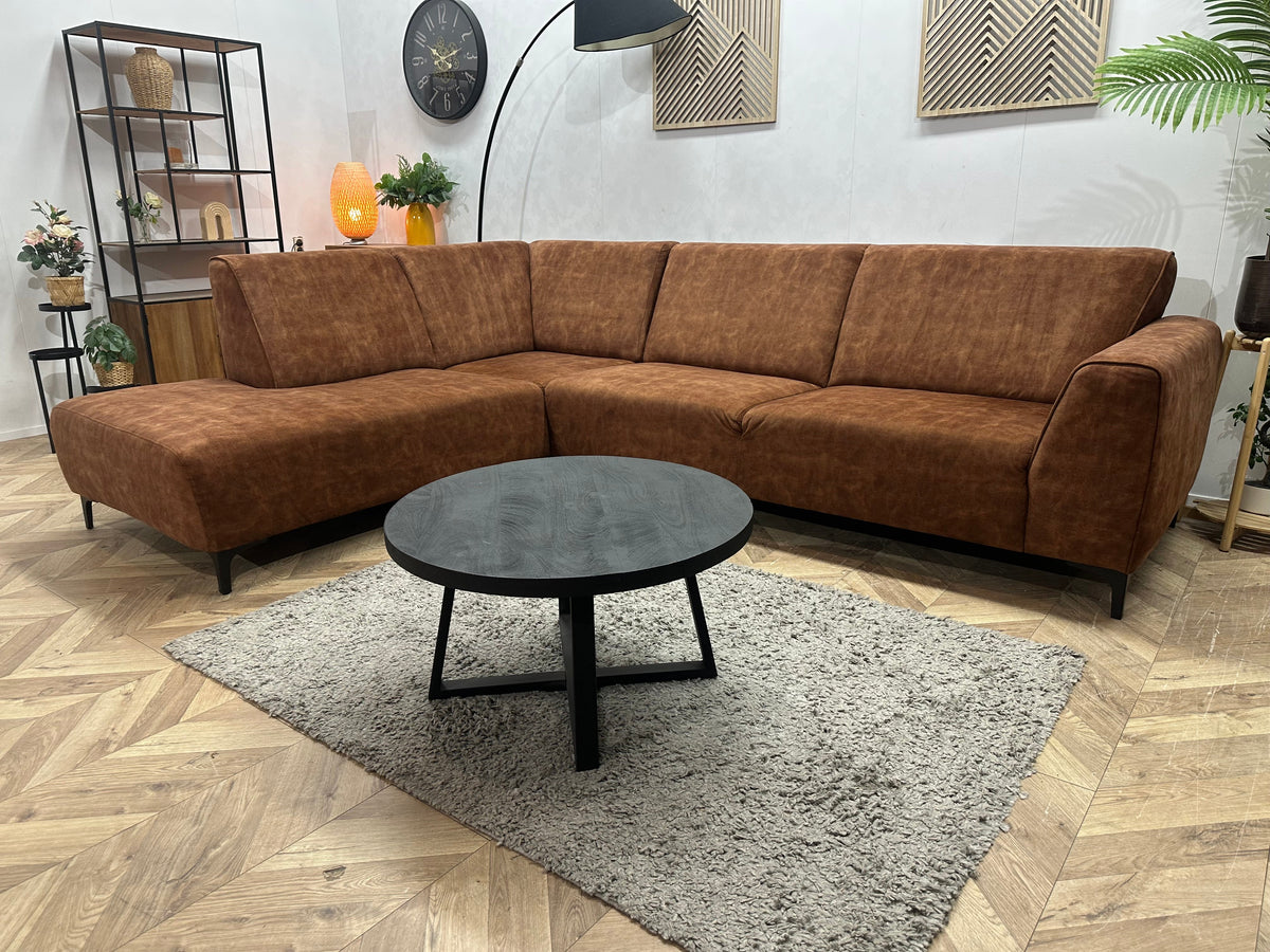 Cognac Bruine Velvet Hoekzetel ~ Vaste Kussens
