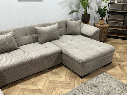 !Showroommodel! Licht Bruine Ribstof U Zetel