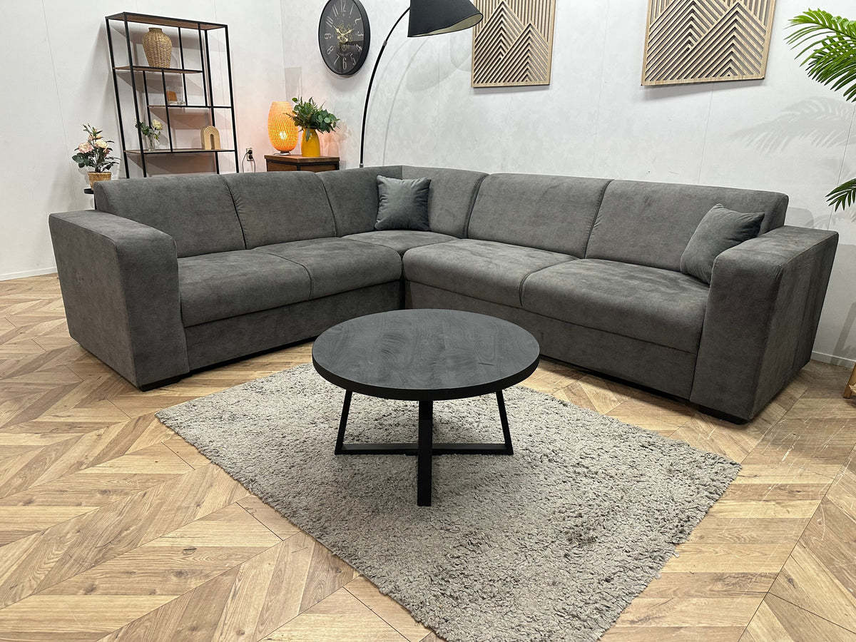 !Showroommodel! Grijze Velvet Hoekzetel