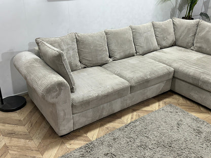 Witte Ribstof Hoekzetel ~ Losse Kussens Met Afneembare Hoezen