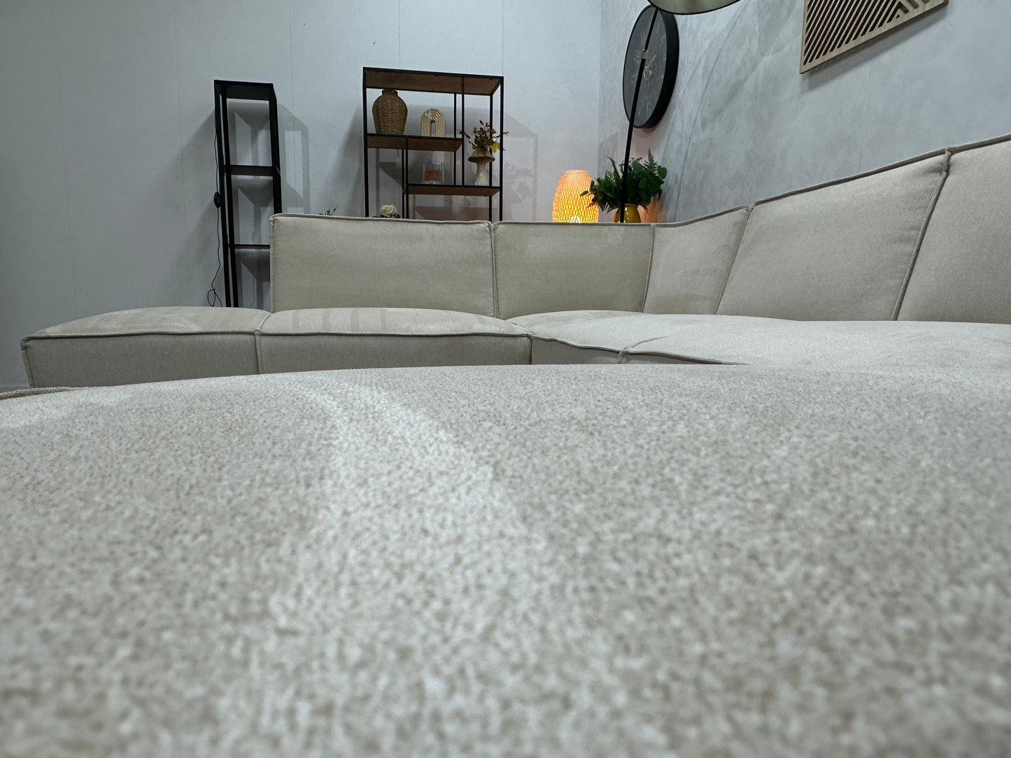 !Showroommodel! Crème Suède Stoffen U Zetel
