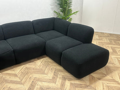 !Showroommodel! Zwarte Bouclé Stoffen U Zetel