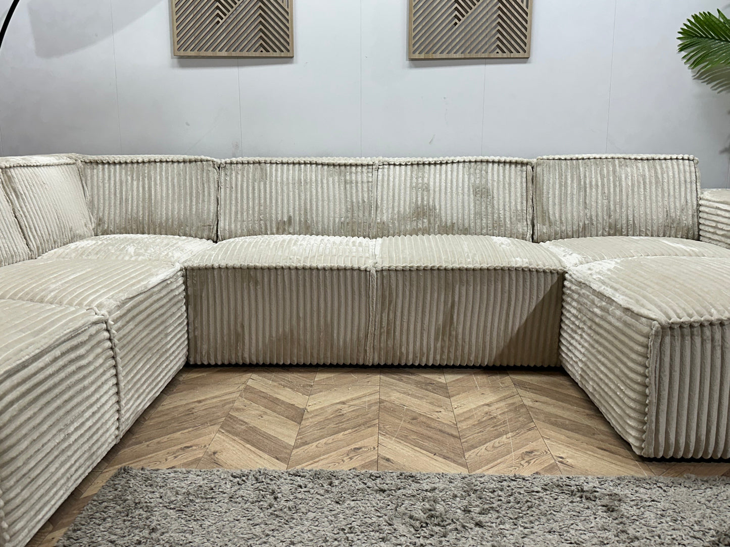!Showroomodel! Witte Ribstof U Zetel