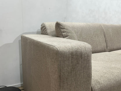 !Showroommodel! Beige Velvet Hoekzetel