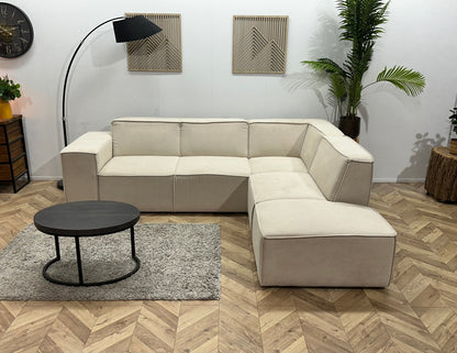 !Showroommodel! Crème Suède Stoffen Hoekzetel