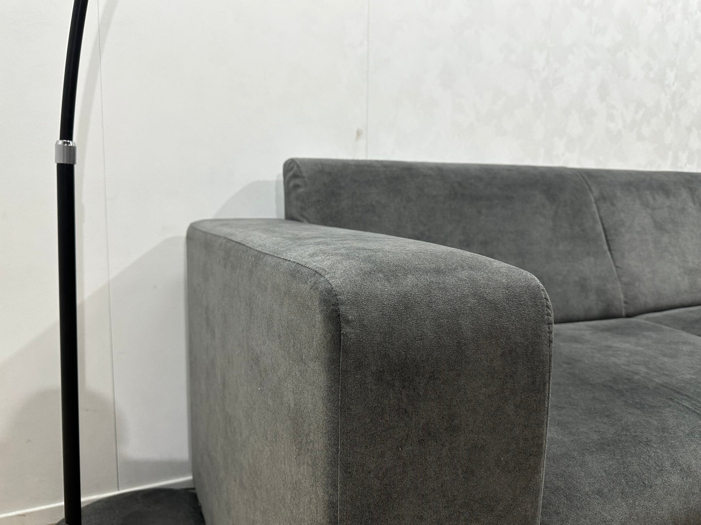!Showroommodel! Antraciet Velvet Hoekzetel