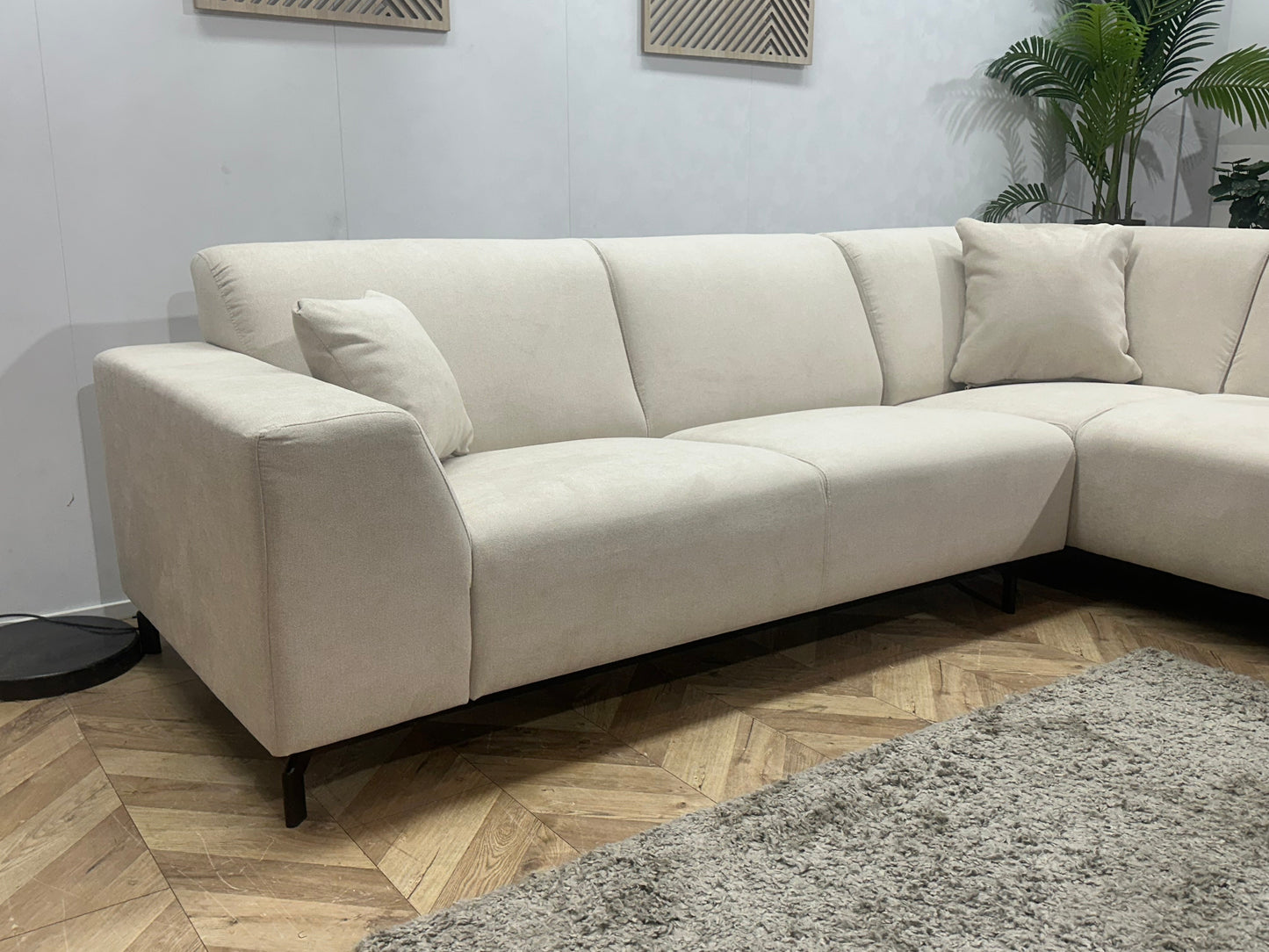 !Showroommodel! Crème Suède Stoffen Hoekzetel