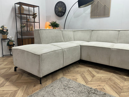 !Showroommodel! Witte Ribstof U Zetel