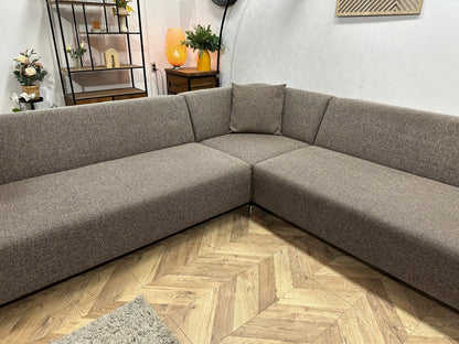 IN.HOUSE Bruine Stoffen U Zetel ~ Vaste Kussens