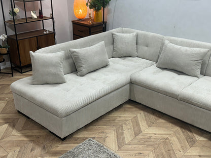 !Showroommodel! Witte Ribstof Hoekzetel