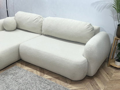 !Showroommodel! Witte Bouclé Stoffen Hoekzetel