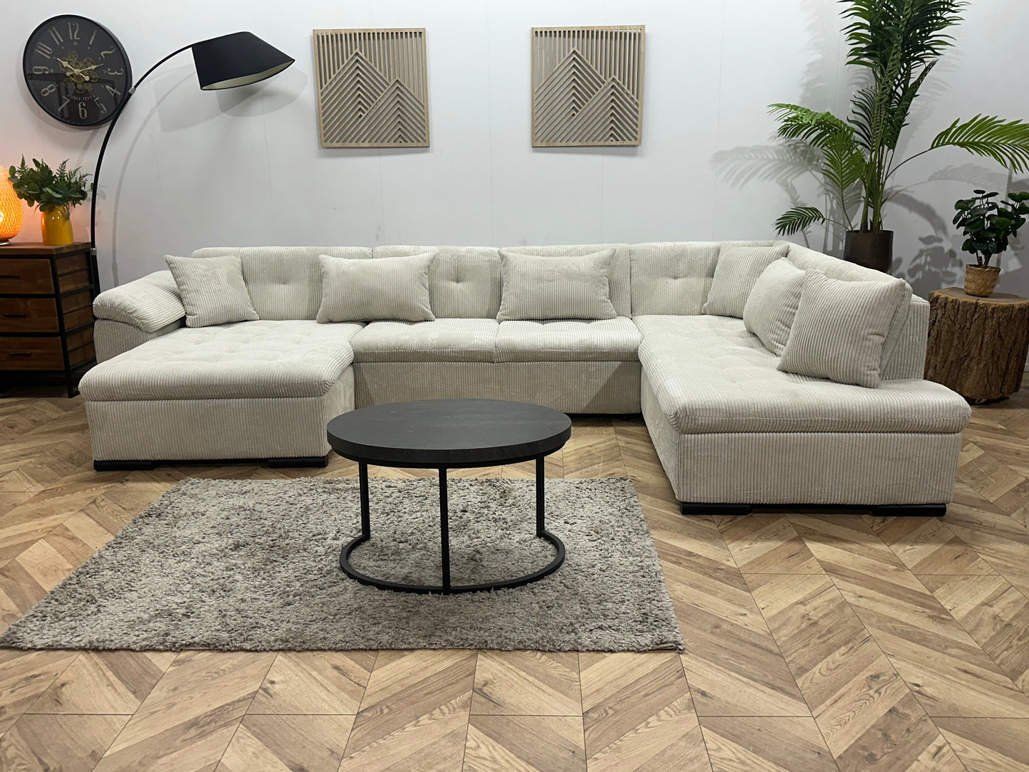 !Showroommodel! Witte Ribstof U Zetel
