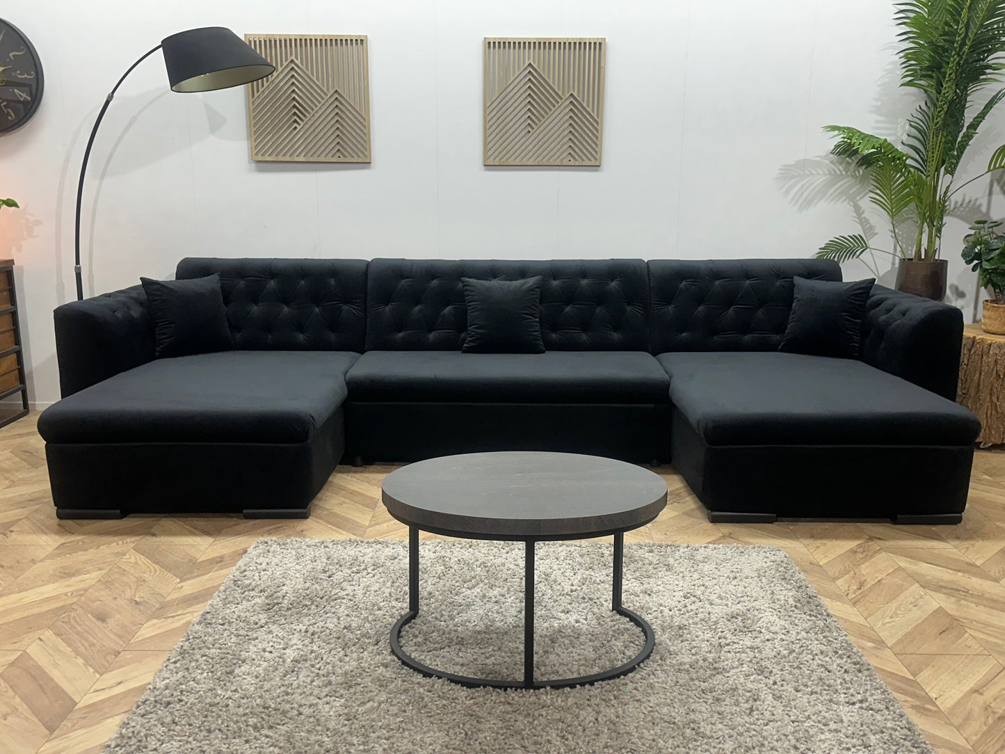 !Showroommodel! Zwarte Velvet U Zetel
