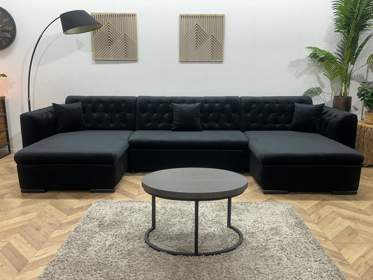 !Showroommodel! Zwarte Velvet U Zetel