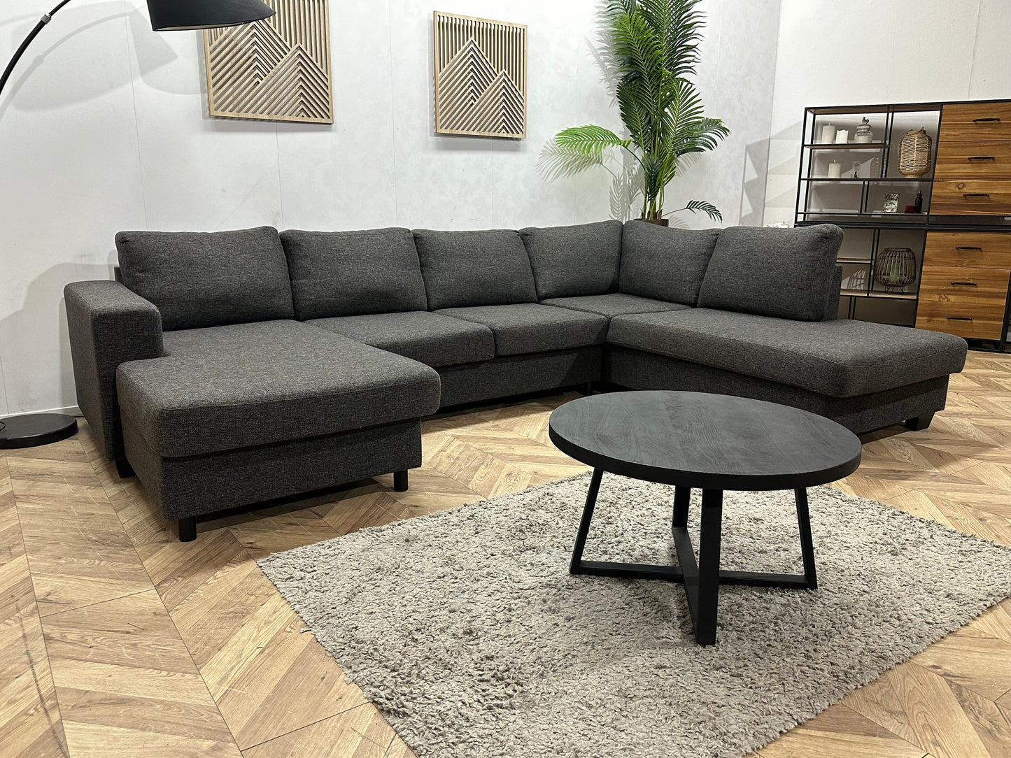 Antraciet U Zetel ~ Losse Kussens Met Afneembare Hoezen