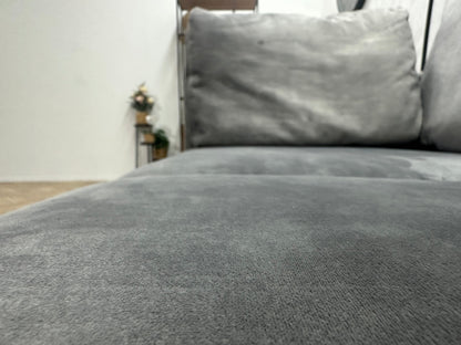 Licht Grijze Velvet 2.5-Zits Zetel ~ Losse Kussens Met Afneembare Hoezen