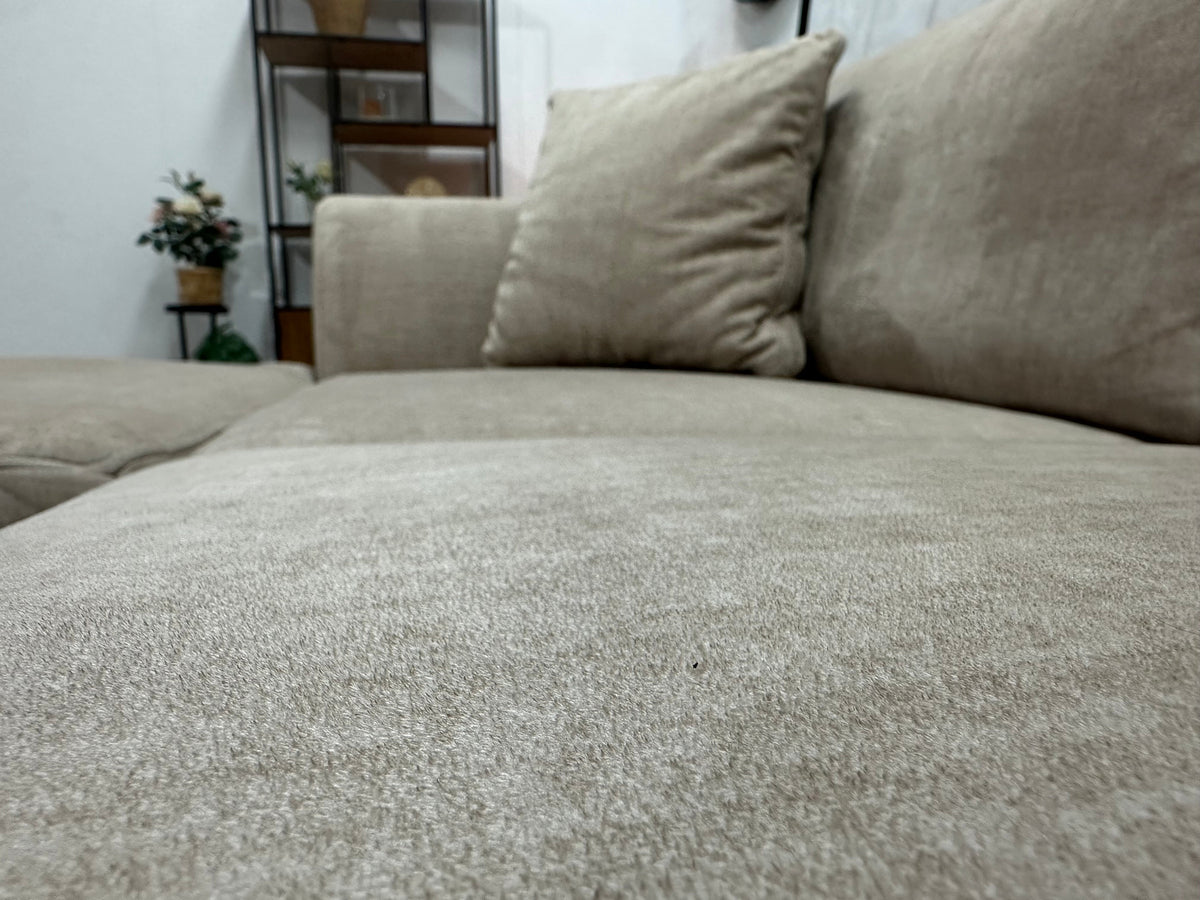Beige Velvet Hoekzetel ~ Nieuwstaat