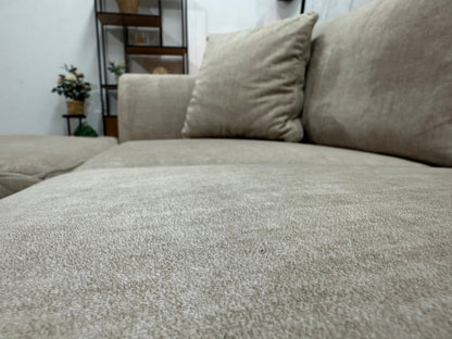 Beige Velvet Hoekzetel ~ Nieuwstaat