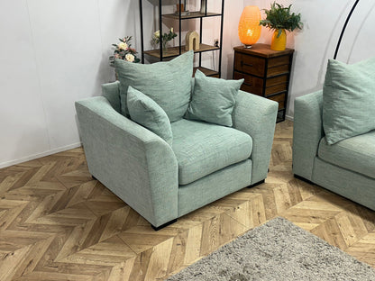 Burhens Licht Blauwe Ruime Hoekzetel Inc Fauteuil ~ Losse Kussens Met Afneembare Hoezen