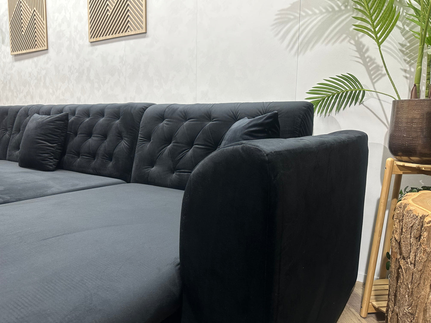 !Showroommodel! Zwarte Velvet U Zetel