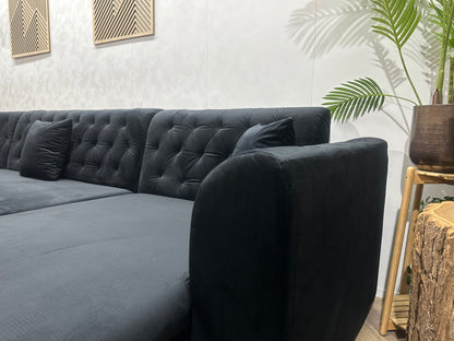 !Showroommodel! Zwarte Velvet U Zetel