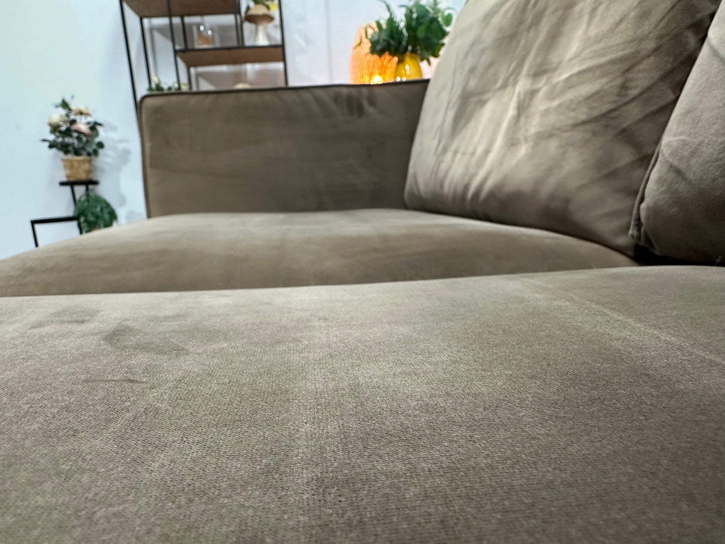 Lifestyle Home Collection Bruine Velvet Hoekzetel ~ Losse Kussens Met Afneembare Hoezen