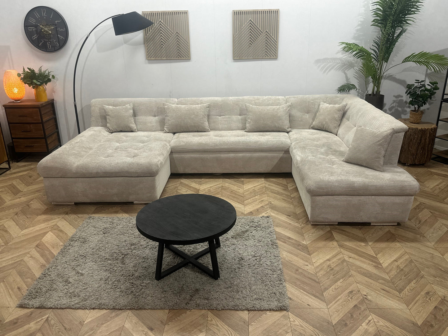 !Showroommodel! Witte/Crème Ribstof U Zetel