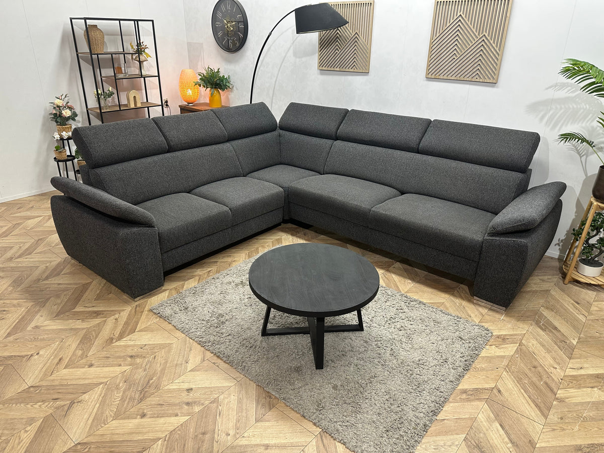 In.House Antraciet Hoekzetel ~ Verstelbare Arm/Hoofdsteunen