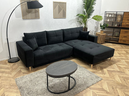 !Showroommodel! Zwarte Velvet Hoekzetel