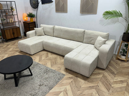 !Showroommodel! Witte Bouclé Stoffen U Zetel