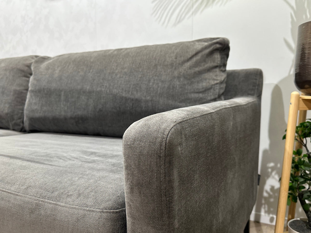 Antraciet Velvet Hoekzetel ~ Losse Kussens Met Afneembare Hoezen