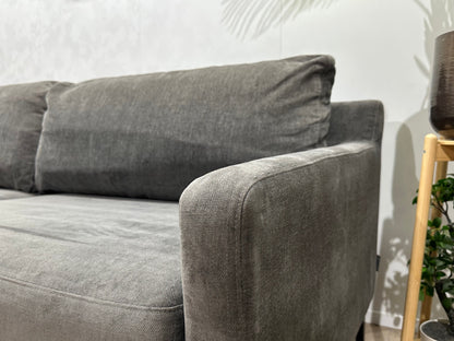 Antraciet Velvet Hoekzetel ~ Losse Kussens Met Afneembare Hoezen