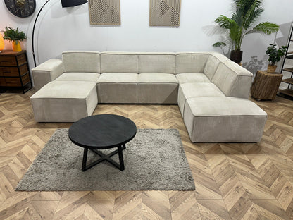 !Showroommodel! Witte Ribstof U Zetel