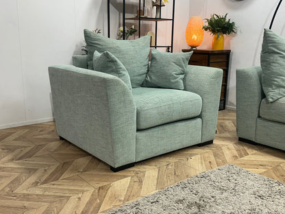 Burhens Licht Blauwe Ruime Hoekzetel Inc Fauteuil ~ Losse Kussens Met Afneembare Hoezen