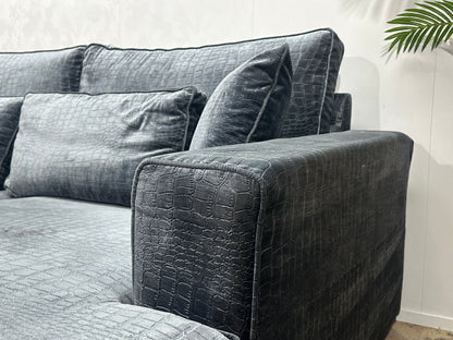 Blauwe Croco Stoffen U Zetel ~ Losse Kussens Met Afneembare Hoezen