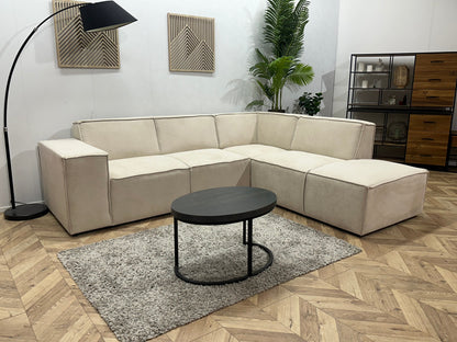 !Showroommodel! Crème Suède Stoffen Hoekzetel