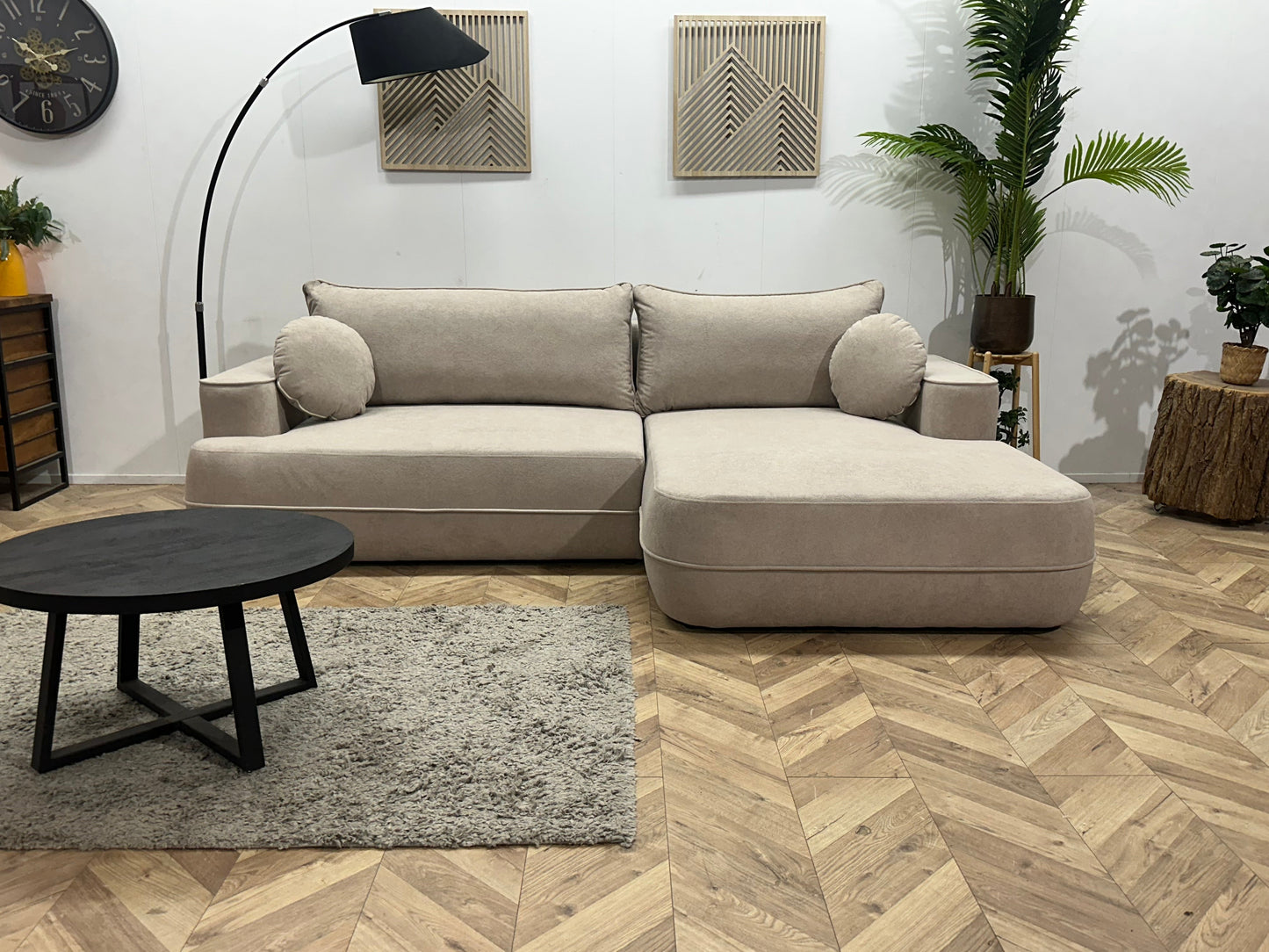!Showroommodel! Licht Grijze Velvet Hoekzetel