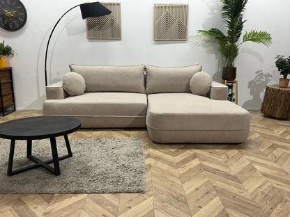 !Showroommodel! Licht Grijze Velvet Hoekzetel