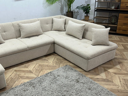 !Showroommodel! Witte Bouclé Stoffen U Zetel