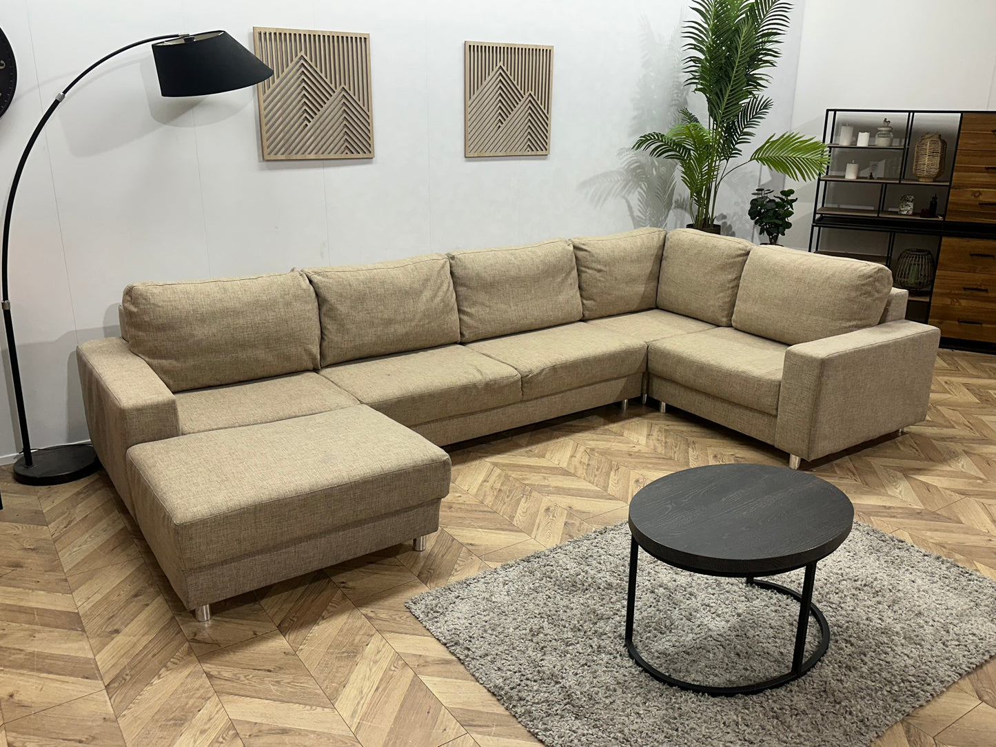 Beige U Zetel ~ Losse Kussens Met Afneembare Hoezen