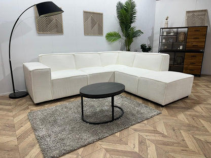 !Showroommodel! Witte Bouclé Stoffen Hoekzetel