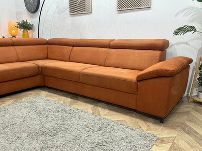 Cognac Bruine Suède Stoffen Hoekzetel ~ Verstelbare Arm/ Hoofdsteunen