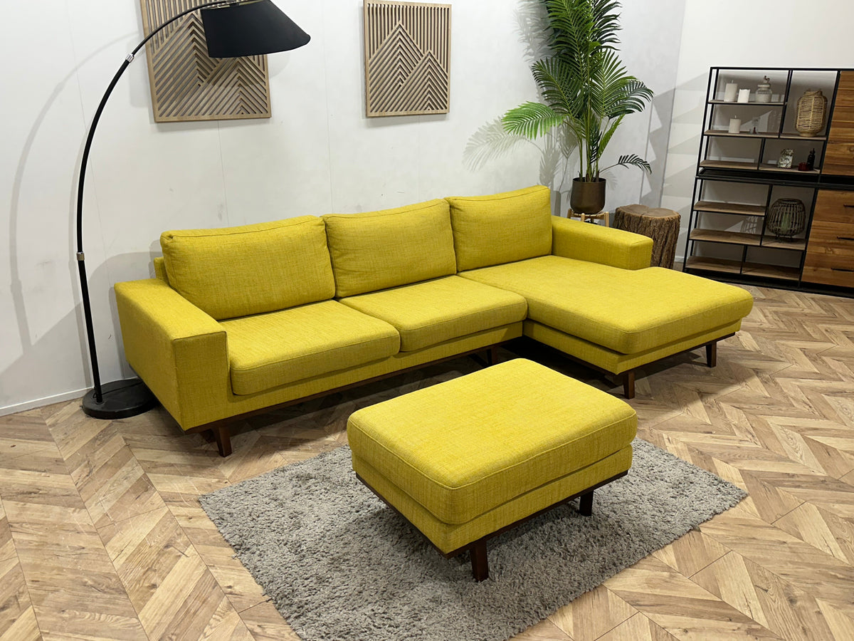Gele Hoekzetel Inc Hocker ~ Losse Kussens Met Afneembare Hoezen