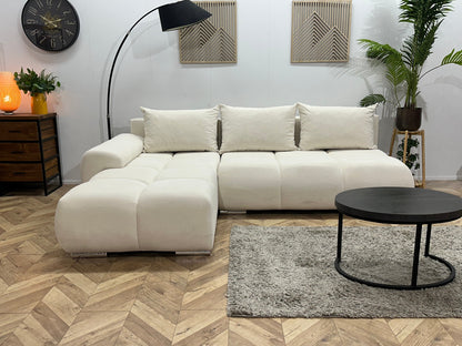 !Showroommodel! Witte Velvet Hoekzetel