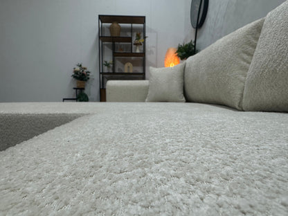!Showroommodel! Witte Bouclé Hoekzetel ~ Meerdere Opstellingen