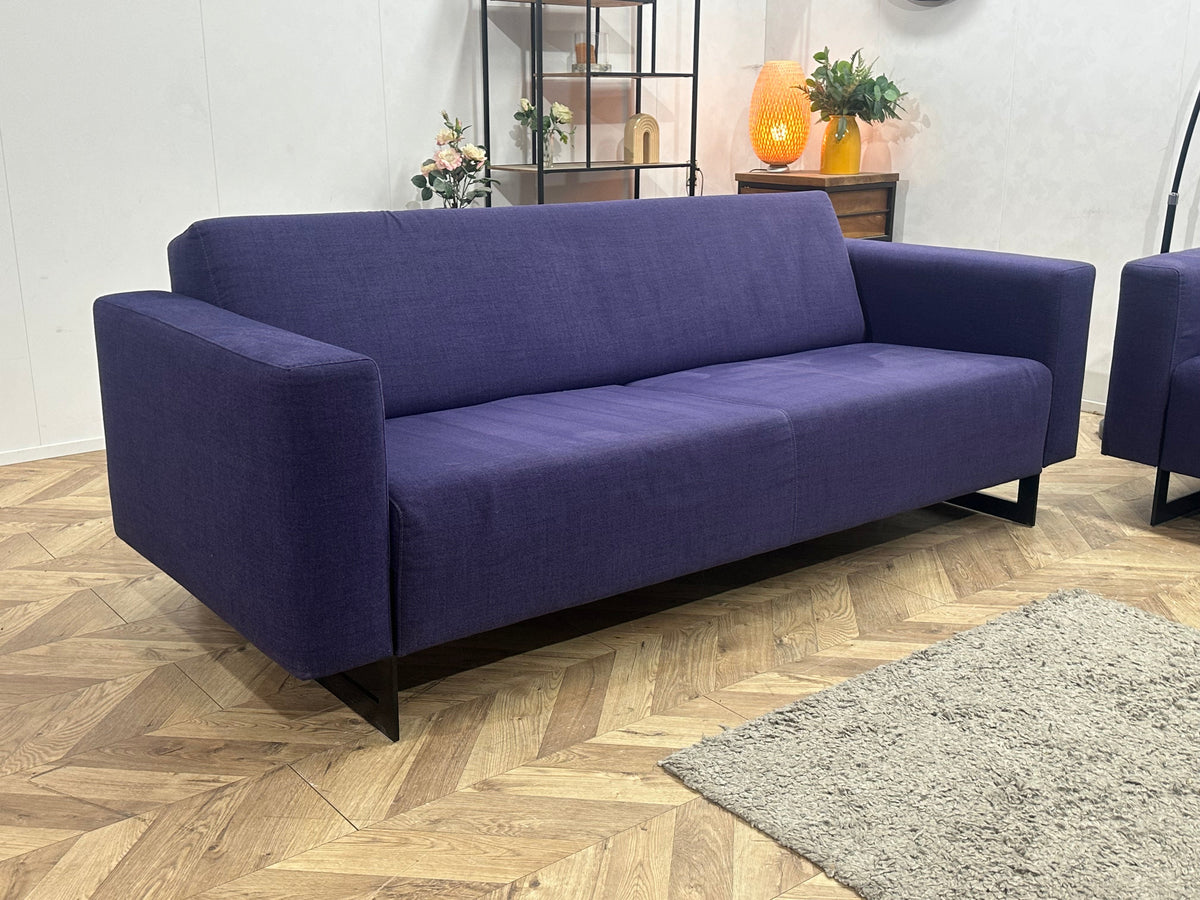 Paarse Suède Stoffen Zetels Set ~ Vaste Kussens