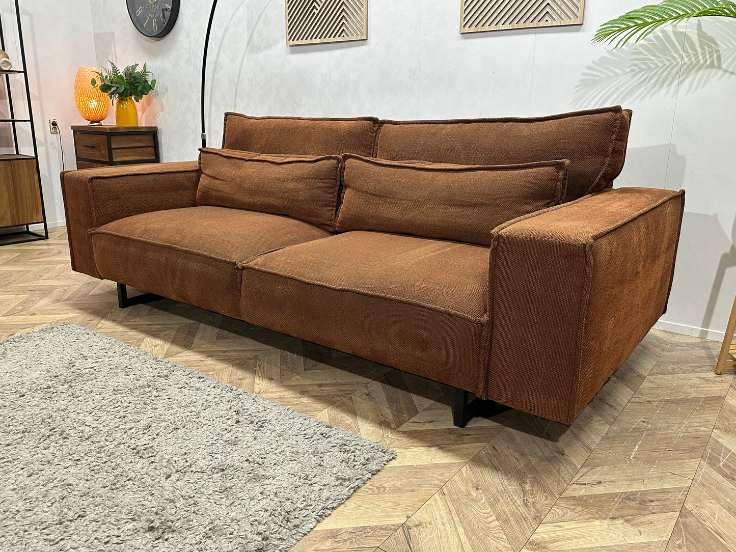 Room108 Oranjebruine 2.5-Zits Zetel Inc Hocker ~ Losse Rugkussens Met Afneembare Hoezen