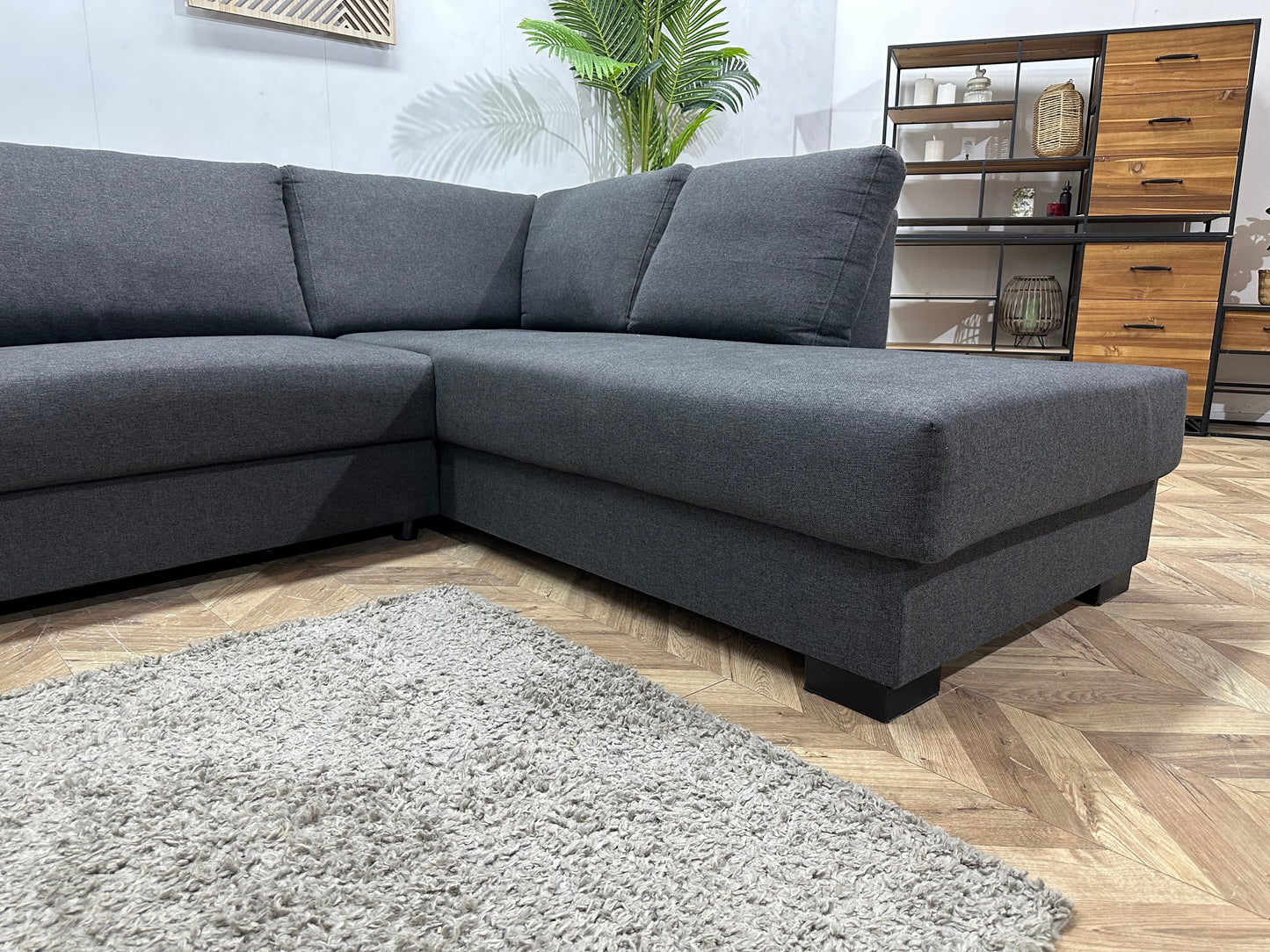 Antraciet Stoffen Hoekzetel ~ Losse Rugkussens