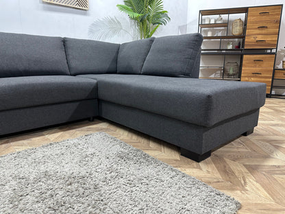 Antraciet Stoffen Hoekzetel ~ Losse Rugkussens