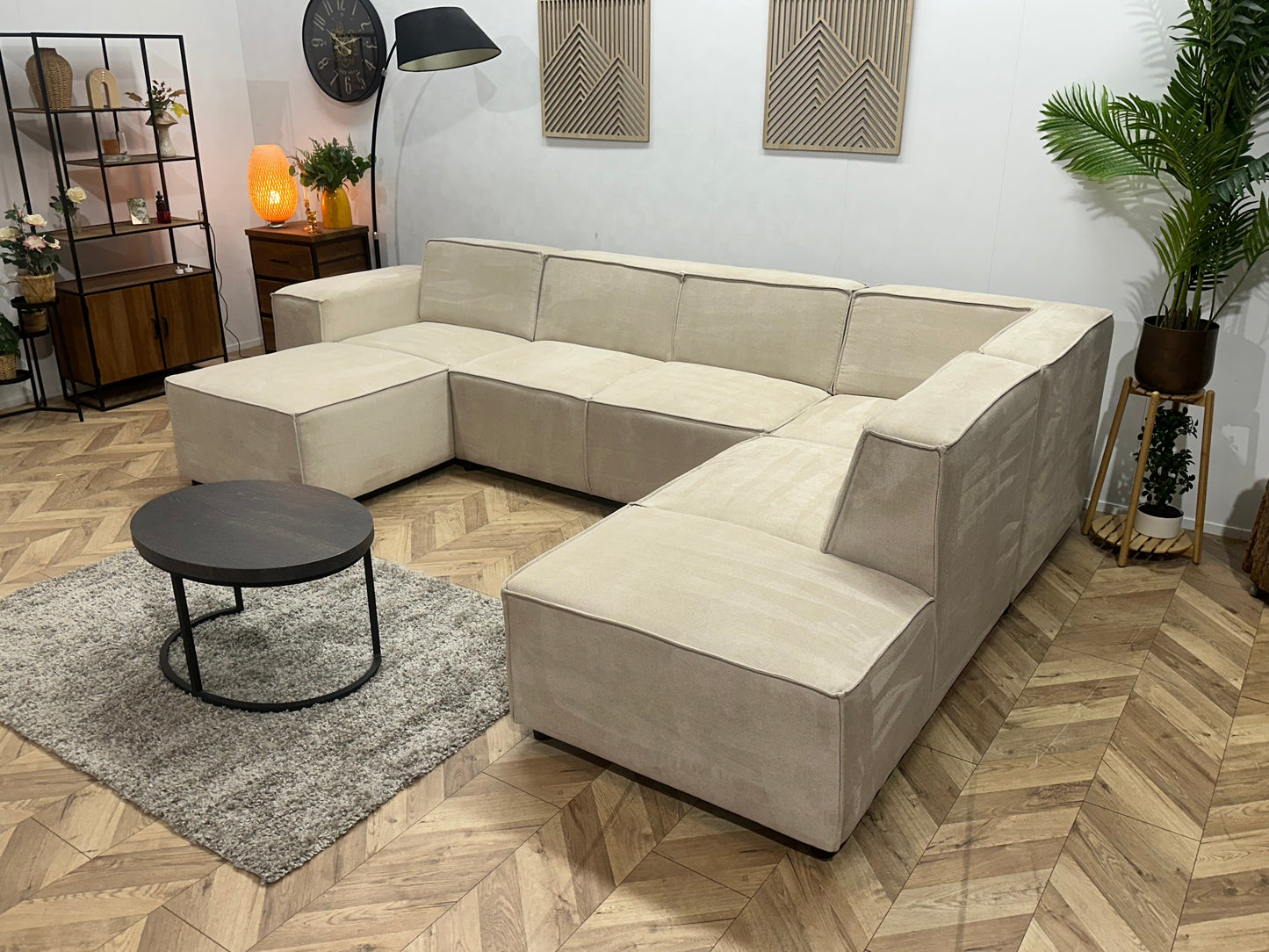 !Showroommodel! Crème Suède Stoffen U Zetel